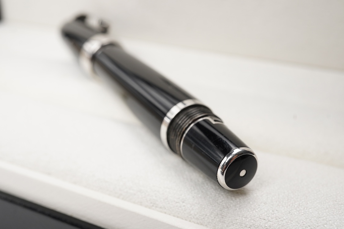 A Montblanc Boheme Noir retractable fountain pen, case with receipt